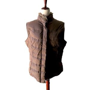 Brown Goose Feather Vest L